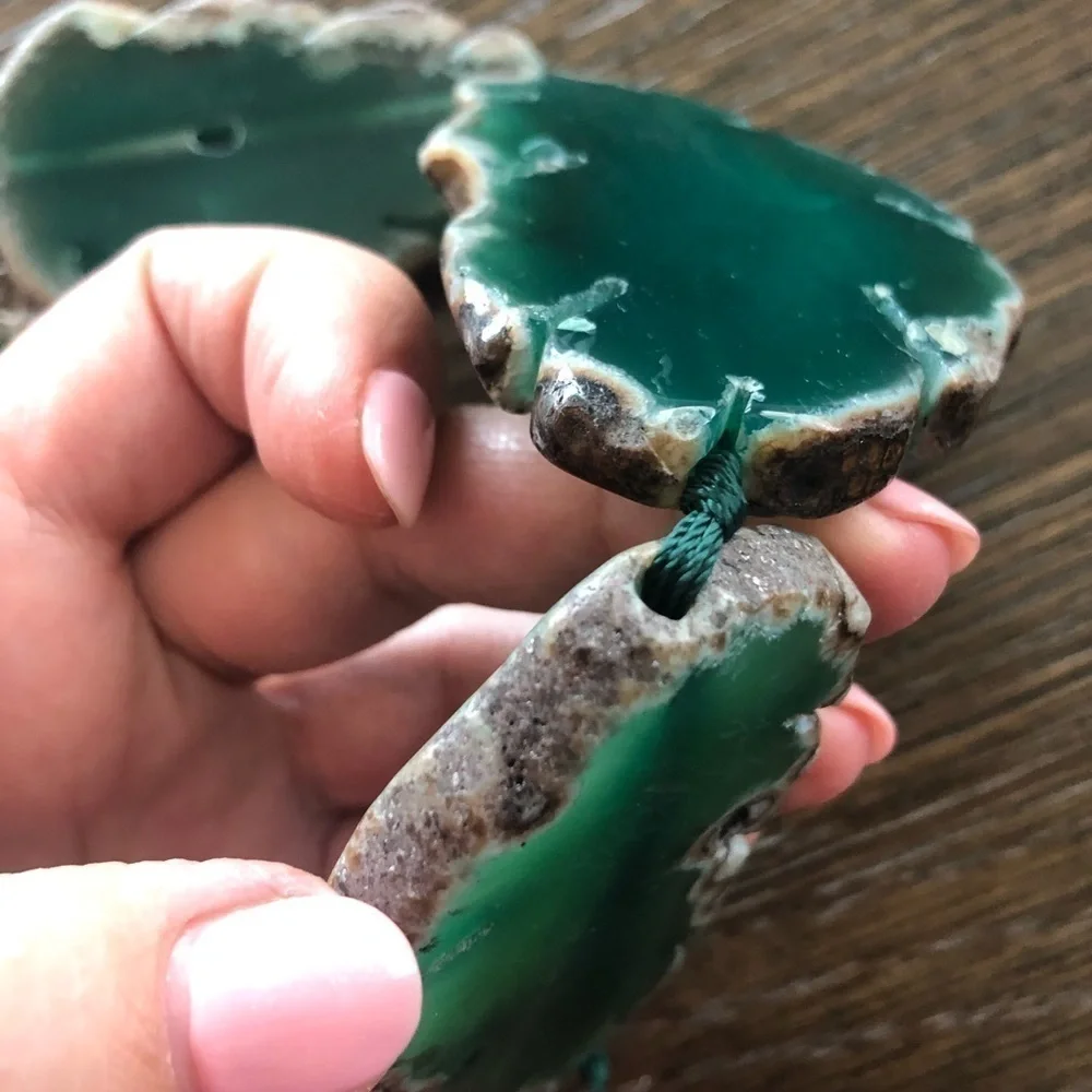 semiprecious stone green agathe